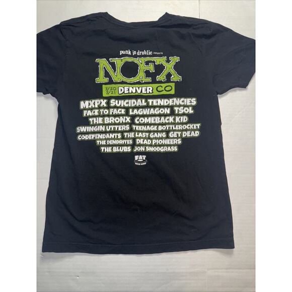 NOFX Final Tour 40 Years North America Tour 2024 2 Sides T-Shirt Small Denver - Picture 5 of 5